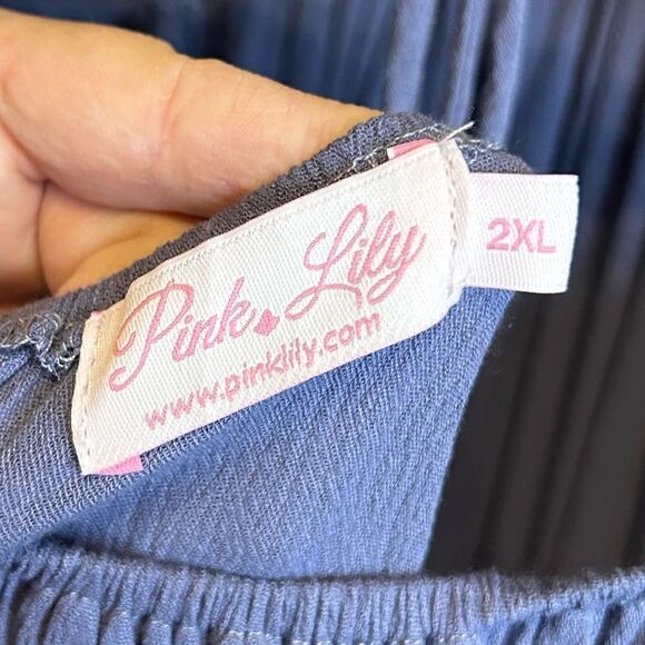 2XL Daybreak Skyline Halter Maxi Pink Lily Dress - Picture 7 of 10